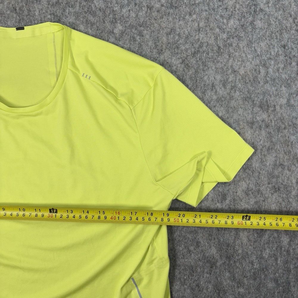 Lululemon Shirt Mens Large Fast Free Short Sleeve T-Shirt Neon Yellow Hi Vis Run - Picture 3 of 6